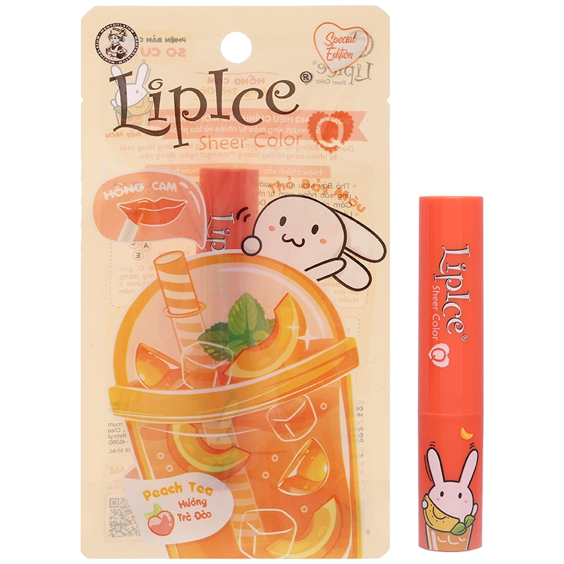 Son dưỡng môi Lipice Sheer Color Peach Tea dưỡng môi và hiệu chỉnh sắc môi thỏi 2,4g - 